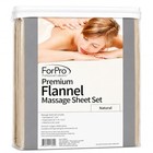 Premium Flannel Massage Table Sheet Set 3 Piece Natural Spa Bed Cover Fitted