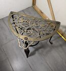 Antique Brass And Cast Iron Fireplace Kettle Pot Trivet Stand Footman Victorian