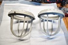 Lot Of 2 - Vintage Industrial Explosion Proof Light Cages Very Steampunk