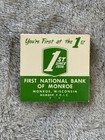 Vintage First National Bank Of Monroe Wi Advertising Matchbook Full   Unused