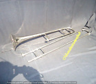 Slide Trombone  Of Pure Brass Metal In Silver Polish  cushion Case free Shipping