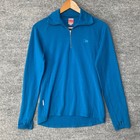 Icebreaker Bodyfit 260 Womens L Blue 100  Merino Wool 1 4 Zip Base Layer Top