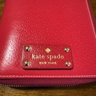 Kate Spade Wellesley Leather Zip 6 Ring Planner Organizer Red Tan Interior Euc