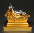 Antique French Napoleonic Empire Gilded Silvered Bronze Statuette King Of Rome