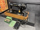 Antique Singer Sewing Machine Model  15 1953 Works Al482556 With Case Usa