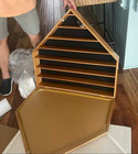 Baseball Display Case 43 Oak Wood Mlb Autograph Ball Rack Holder Wall Cabinet