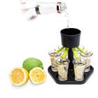 6 Shots Holder Pourer Tequila Vodka Shot Pourer W Stoppers Kiddush Wine Fountain