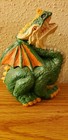 Green And Orange Glittery Dragon Figurine  5  Tall 3 5  Wide