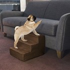 Easy 3 Steps Dog Stairs For High Bed Pet Cat Ramp Ladder With Removable Cover