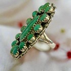 Green Turquoise Southwestern Ring Sterling Silver Size 7