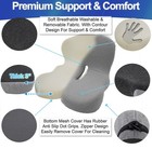 Ergonomic Memory Foam Seat Cushion With Lumbar And Back Support  Coccyx Cushion