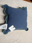 2 Pack Decorative Pillows 13 X 13 Blue With Green Trim