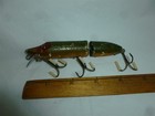  Vintage Jointed 4-1 2 Inch Wood With Glass Eyes Heddon Vamp Lure  Lot P-782