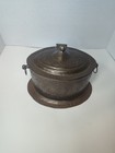 Antique Moroccan Brass Tea Caddy  1900s Rare 