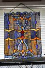 Victorian Design 18 X 26 Tiffany Style Stained Glass Hanging Window Panel