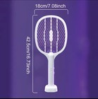 Electric Hand Held Mosquito And Bug Zapper Racket 2 In 1 Fly Swatter 