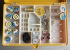 Vintage 1970s Wilson Wil-hold Usa Sewing Box Filled With Supplies Mustard Yellow