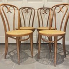 Vintage 1970 Set 4 Thonet Bentwood Sweetheart Chairs Zpm Radomsko Made In Poland