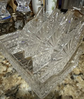 Vintage Glass Trinket Set Box   4 Dishes Mid Century Vanity Jewelry Holder