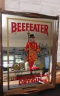 Vintage Beefeater Mirror Bar Sign London Distilled Dry Gin 15 5x11 5 Wood Tray