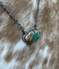 Native Navajo Handmade Sterling Silver Royston Turquoise Bar Necklace 18   