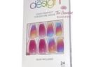 Kiss Salon Design Rainbow Sherbert Medium Length Coffin Shape Nails Se02 X1