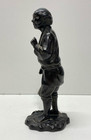 Japanese Meiji Period Bronze 9in Tall Figure Farmer With Basket Sculpture