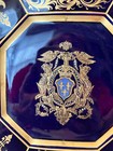 Antique French Cobalt   Gold Crown Royal Crest Griffon   Bird Plate -8 5  Signed