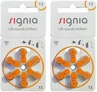 Signia Hearing Aid Batteries Size 13 Orange Color 6 Batteries Each Set Of 2
