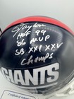 Lawrence Taylor Signed Giants Proline Stat Helmet Insc Face Mask Gtsm   Pic