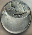1983 Washington Quarter Struck 60  Off-center Icg Ms60 Details Mint Error