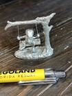 Vintage Spoontiques Pewter Figurine Frog On Tree Swing  394  Unique  Vgc