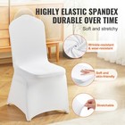 Uimoso 12pcs White Stretch Spandex Folding Chair Covers For Wedding Party Dining