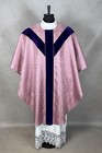 Chasuble Rose Damask  Semi Gothic  Marian - Burse  Maniple  Chalice Veil