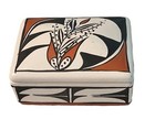 Acoma Trinket Box 2  x 1    Signed Isleta  Native American Pottery New Mexico 