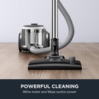 Bagless Canister Vacuum Cleaner  Lightweight Vac For Carpets And Hard Floors