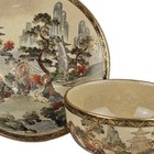 Rare Antique Japanese Satsuma Tea Hand-painted Rakan Arhat Gold Gilding 9 Pieces