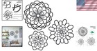 Charming Black Metal Flower Wall Decor Set - 3 Unframed Hanging Sculptures
