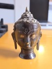 Antique Bronze Buddha Head Statue Sculpture Solid Heavy Statue 