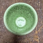 Vintage Usa Pottery Swirl Green Speckled 3-3 8  Flower Pot Planter Mcm Good Cond