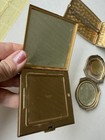 Lot Of 3 Vintage Compacts- Volupte Square  Columbia Green Enamel  Evans Embossed