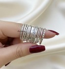 925 Sterling Silver Stacking Ring Set  Handmade Band Ring Silver Ring  All Size