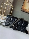 New Coach Tabby 26 Quilted Shoulder Bag Leather Black Cp150 Logo Silver