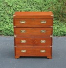 Diminutive Teak Campaign Chest  Nineteenth Century  Rare 