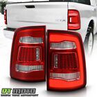 2009-2018 Dodge Ram 1500 2500 3500 Red Clear Full Led Tube Tail Lights Lamps Set