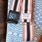Vintage Travelite Black   Mauve Striped Luggage Strap Travel Suitcase 58 In  209