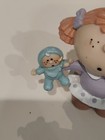 1980s Fabrizio George Good Bumpkins Girl With Doll 3  Heavy Pvc Toy Figure Vtg
