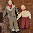 Lot Of 2 Vintage Porcelain Man   Boy Dolls Dollhouse Miniature Soft Body Antique