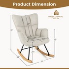 Linen Nursery Rocking Chair W  Seat   High Backrest Padded Armrests For Nursery