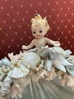 Vintage Kenmar Bradley Mermaid Coral Shell Trinket Dish Figurine - Turquoise